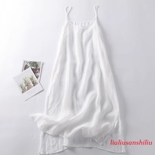 Women Sheer Slip Dress Extender Petticoat Camisoles Cotton Full Long Slip Dress