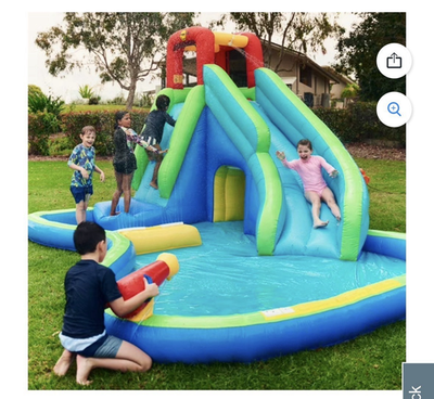 #ad Splash and Slide Inflatable Water Slide w Climbing Wall Splash Pool Blower $345.75