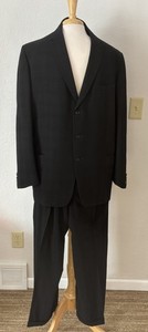 Vintage 1950’s /60’s Mens Black 2 PC Suit Wool Blend