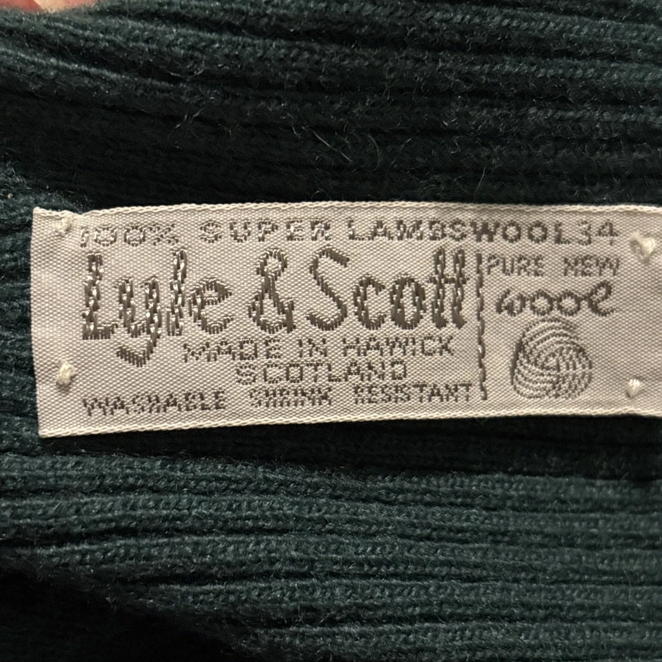 Jersey de lana verde cuello redondo Lyle & Scot pequeño Foto 3 de 4