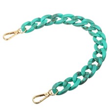 15 Inch Acrylic Chain Purse Strap Replacement Luxury Handbag Strap, Blue Brown
