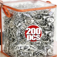 200Pcs Mixed Charms Pendant DIY Jewelry Making Accessory for Bracelet Necklace