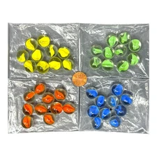 Lot of 40 Vintage Marbles Cat Eye Swirl Yellow Red Green Blue