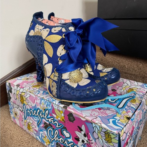 IRREGULAR CHOICE Abigail’s Third Party Blue Gold Heels Gr. 40 NEU IM KARTON - Bild 4 von 7
