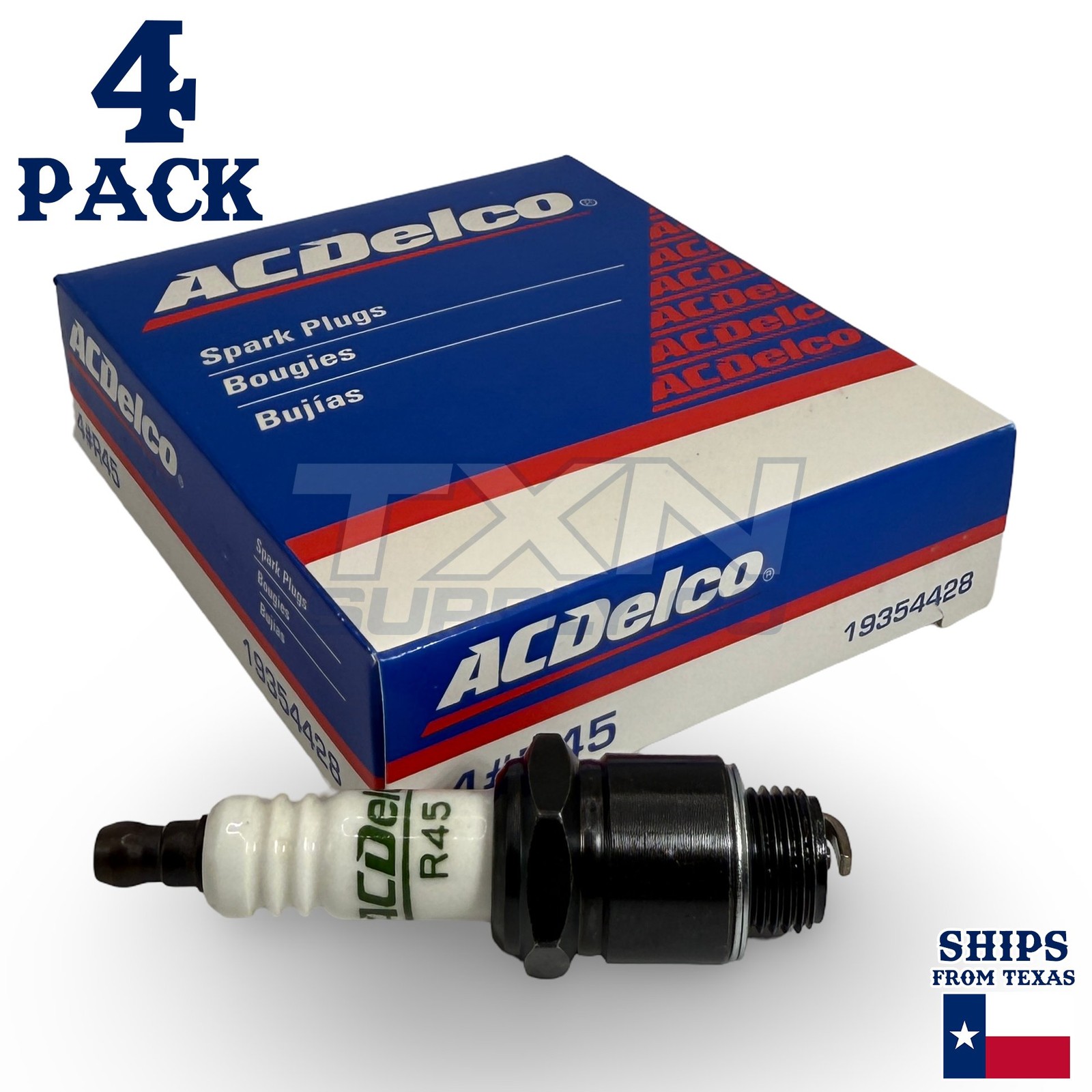 ACDelco R45 Copper Spark Plug - 4 Pack - 19354428 GM OEM