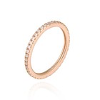 Dainty Thin 1.5mm Rose Gold Plated CZ Wedding Eternity Band Ring 925 Size 8.5 — photo 2