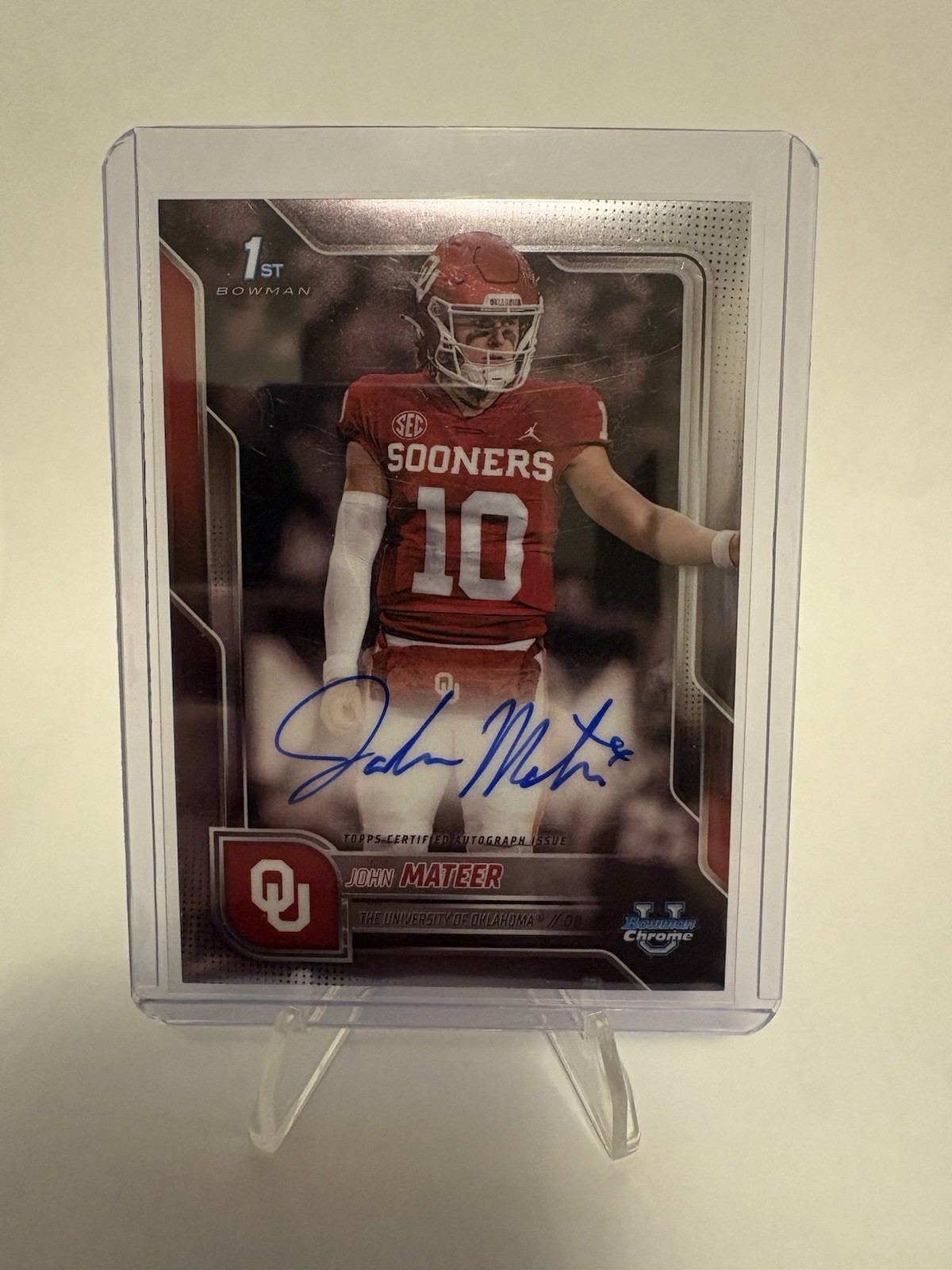 2025 Bowman University Chrome #BCA-JM John Mateer Chrome Prospect Autographs