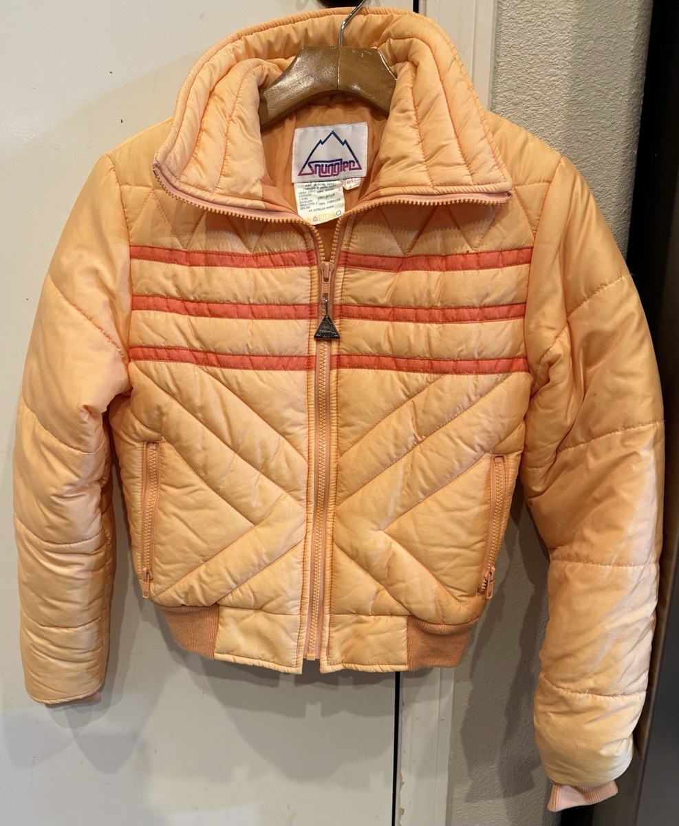 Vtg 70s 80s Snuggler Ski Jacket Full Zip Orange Women's Size