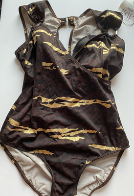 Delta Burke One Piece Foil Print Swimsuit US Plus Size 18W (UK 22) NWOT