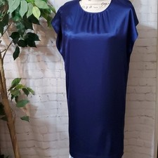 Theory Satin Blue Dress 6