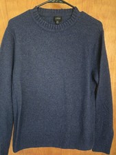 J.Crew Men's Medium Merino Wool Blend Crewneck Sweater Navy Donegal Knit