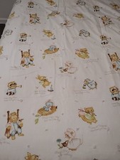 Vintage Handmade Nursery Rhymes Baby Toddler Girl Blanket Quilt 54x43 Light Pink