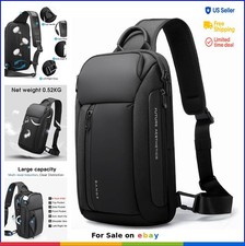 Crossbody Sling Backpack Water Resistant Oxford 5 Pockets Tablet Carrying
