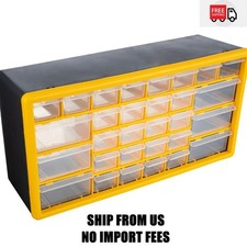 Stalwart 30-Drawer Small Part Organizer - Desktop or Wall-Mountable, Yellow
