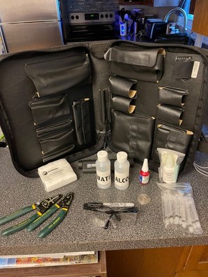 GREENLEE 45658 FIBER OPTICS INSTALLATION KIT 45651 MICROSCOPE DATA SIGNAL VOICE