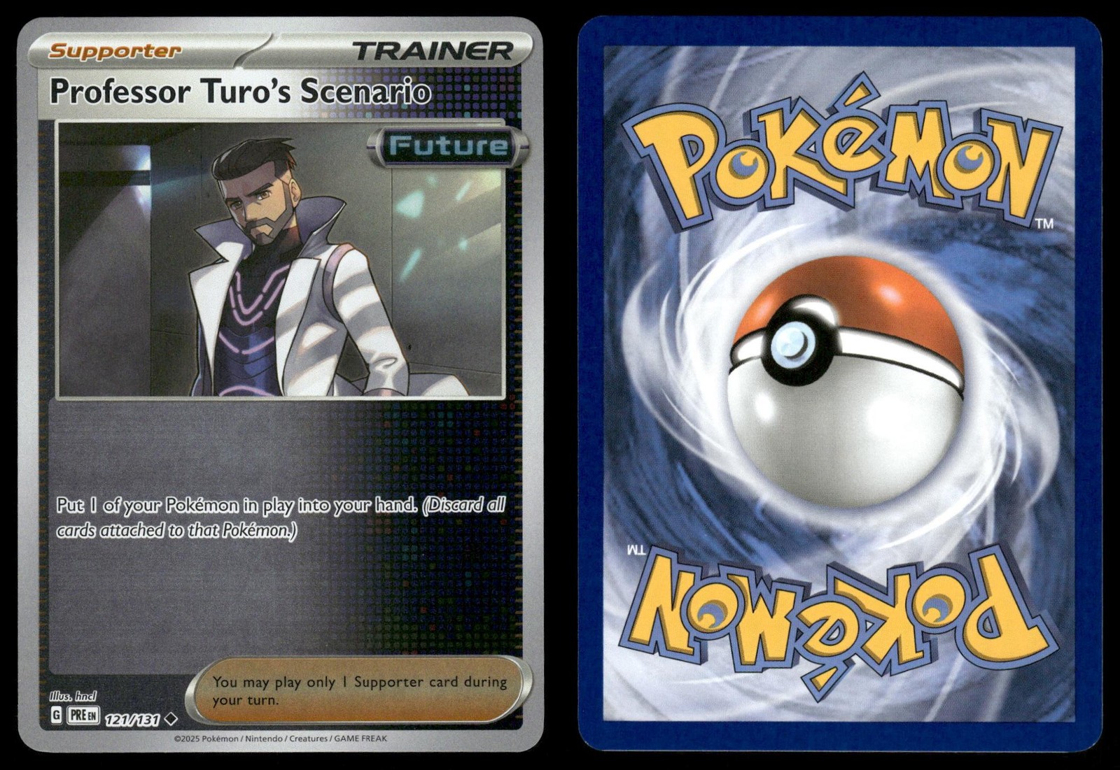 PROFESSOR TURO'S SCENARIO 121/131 PRISMATIC EVOLUTIONS POKEMON REVERSE HOLO NM