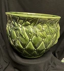 VINTAGE MCCOY JARDINIERE PLANTER DIAMOND QUILT GREEN 8" LEAF AND BERRIES
