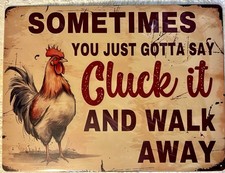 Tin Sign 12x16 Rooster Chicken Funny Bird Farm Ranch Kitchen Humor Home New 74