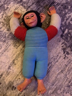 Vintage 1970s Jacko Monkey Soft Plush Toy Blinking Eyes  Chad Valley Uk