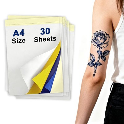 Welacer Tattoo Transfer Paper   A4 Size, 30 Sheets   30 sets, White