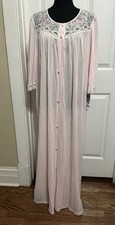 Vintage Lorraine Robe Nylon Lace Pink Small Made In USA