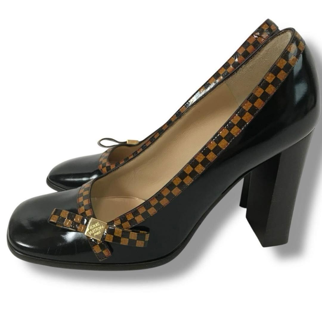 Louis Vuitton Shoes Pumps Heel Damier EU 36.5 US 6.5 Patent Leather Authentic thumbnail 23