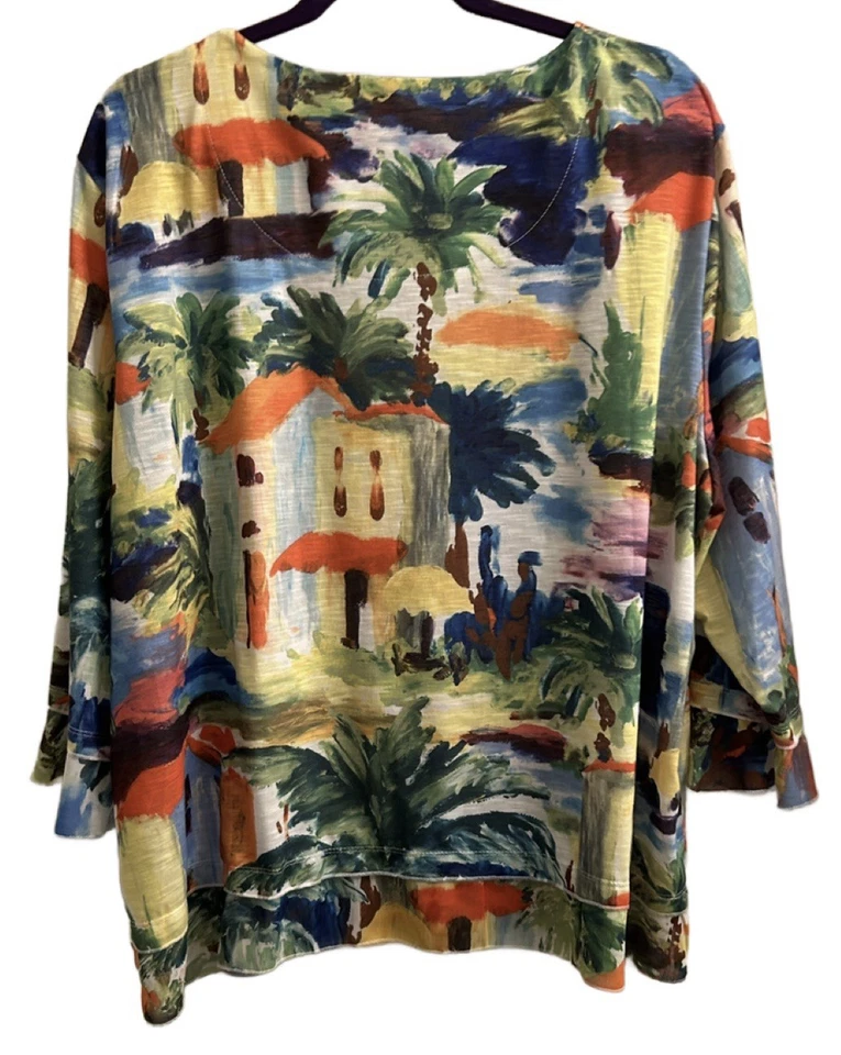 Средиземноморская уличная сцена Alfred Dunner с заклепками искусство носить топ художественный размер 3X - Изображение 2 из 4