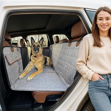 Apetsplanet Dog Backseat Extender w/Hard Bottom, Grey with Door Covers - NEW