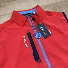 Ralph Lauren RLX Golf Full Zip Wicking Stretch Vest Red/Blue Men's Size Medium