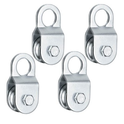 4 PCS 32mm Cable Pulley Small Snatch Block 6mm Wire Rope Load 110 LBS Tool