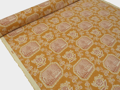 MARVIC TEXTILES VIVARAIS CORAL & GOLD Baumwoll Toilettenstoff UVP 85£