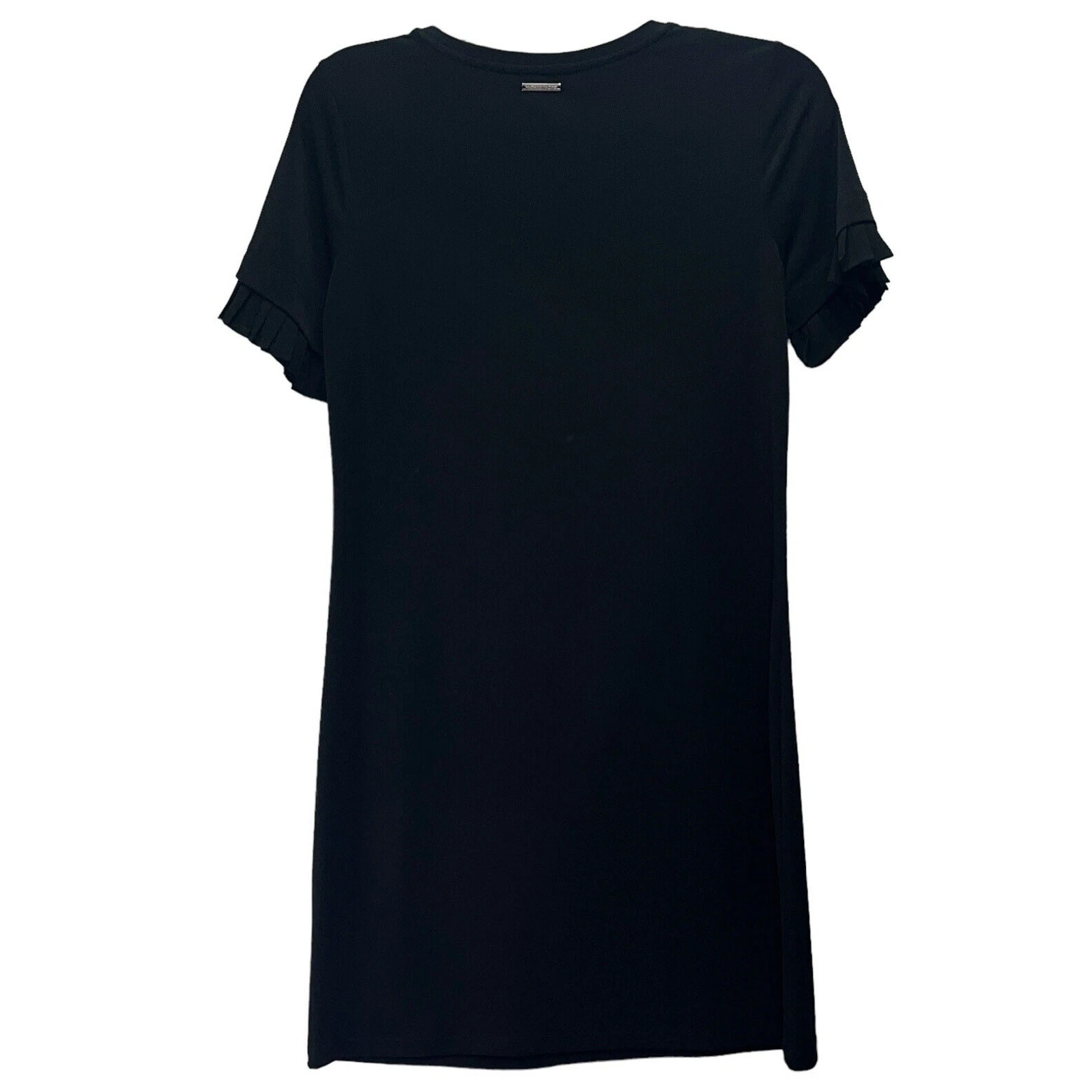 Abito Michael Kors donna XS chiffon maniche carriera cocktail LBD nero