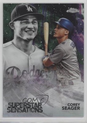2018 Topps Chrome Superstar Sensations Green Refractor 20/99 Corey Seager 13c1