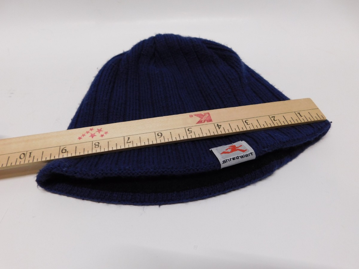 Shred Alert Fleece Beanie Winter Hat Cable Knit Skull Cap Blue | eBay
