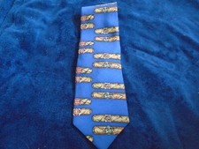 Prestige Men's Tie, Blue with Cigars, Silk, Made in USA