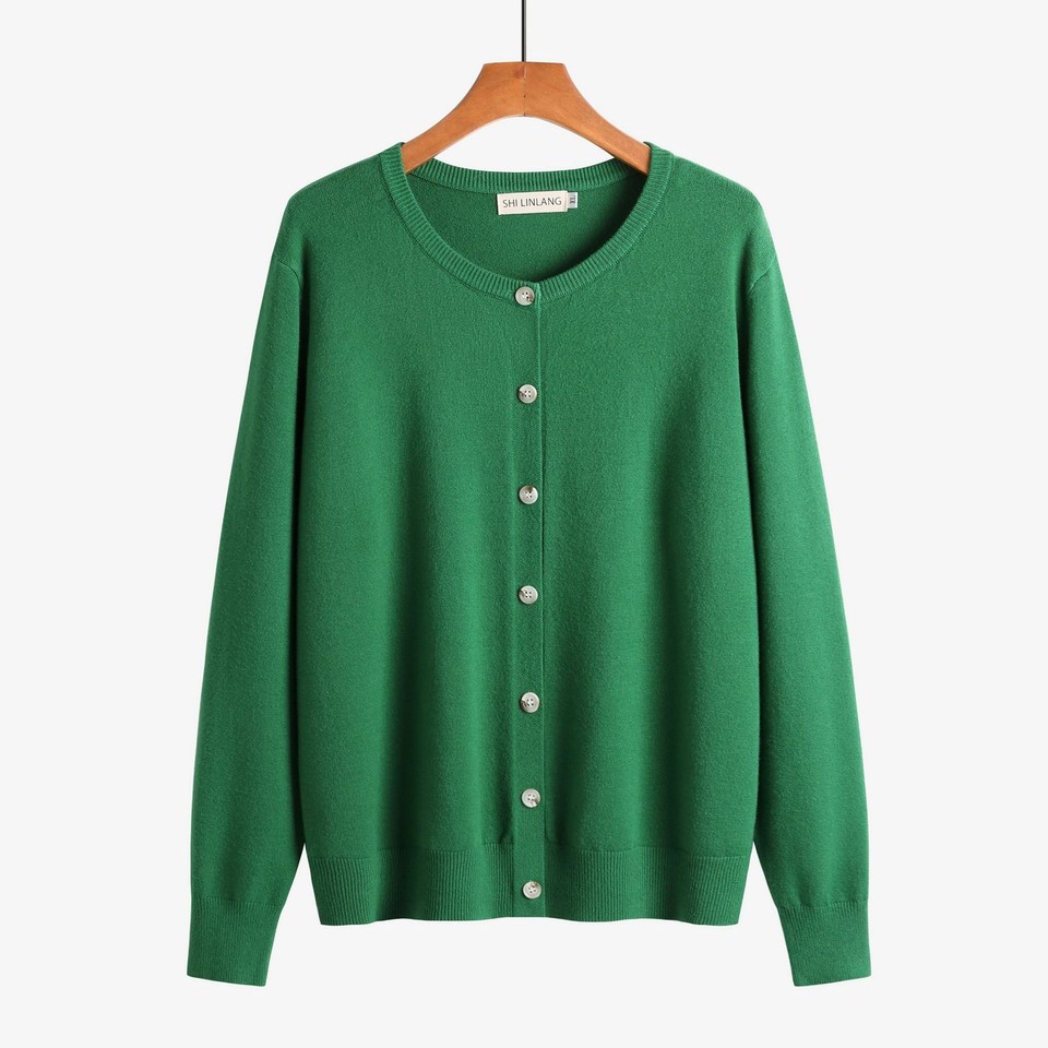 Retro long-sleeved round neck knitted new cardigan