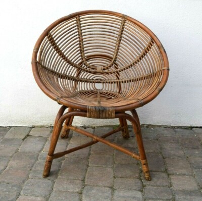 Toller runder Bambus Sessel Korbsessel circle chair bamboo chair  Rattanmbel | eBay