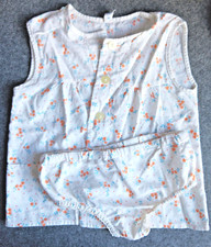 Old Kids Pyjamas White With Flowers Vintage Size 110 Childrens Pyjamas