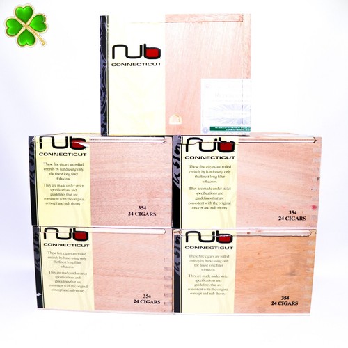 Menge 5 Nub Connecticut 354 Leere Holz Zigarrenkiste 5,75" x 4,5" x 3,75" - Bild 10 von 11