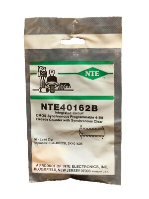 NTE40162B IC CMOS Synchronous Programmable 4-Bit Decade Counter DIP16 ECG40162B