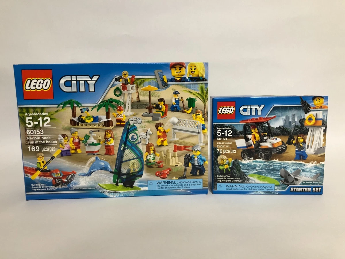 LEGO City 60153 People pack Fun at the Beach and 60163 Coast Guard RETIRED