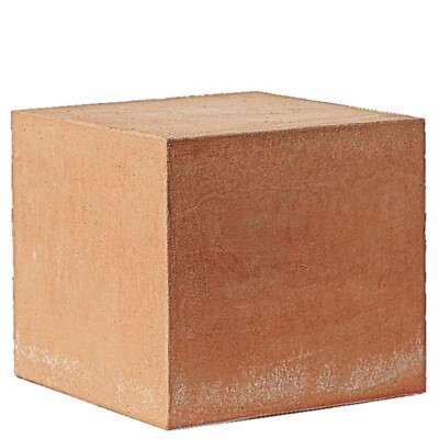 Würfel Terrakotta Skulptur Dekoration für drinnen oder draußen 23x23cm