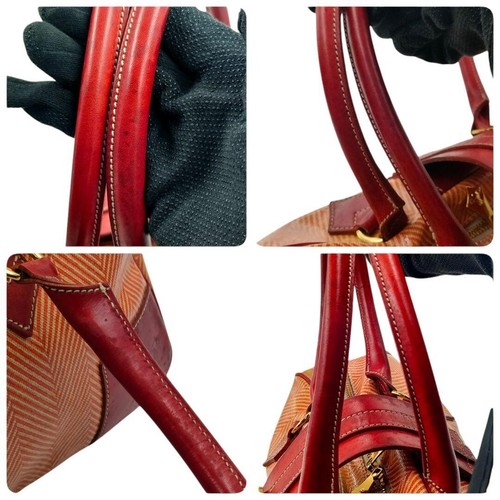 Vivienne Westwood Women's Tote Hand Boston Bag Vintage Orange Red Leather Ladies - Picture 10 of 10