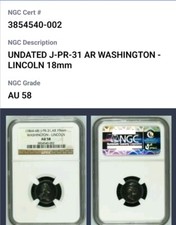 1864-68 G. Washington - A. Lincoln AR Medal, J-PR-31, NGC AU58 PL. CB1176