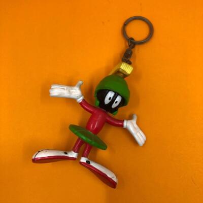 Vintage Warner Bros Marvin der Marsianer biegsame PVC Spielzeugfigur Schlüsselanhänger Schlüsselring