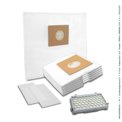 20 x Staubsaugerbeutel + Filter kompatibel mit Thomas Crooser parquet SG