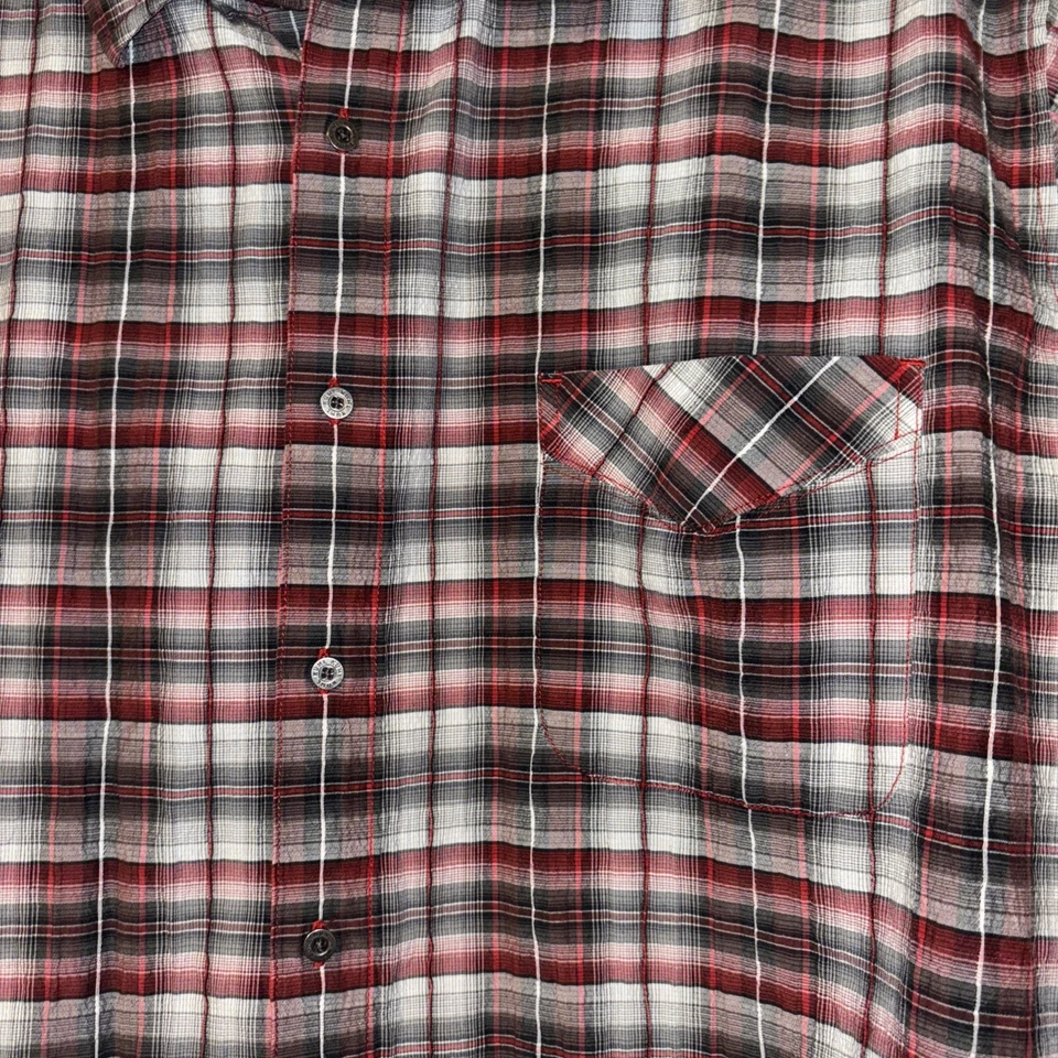 Camisa Kuhl XXL Para Hombres Persuader Abotonada Bolsillo SS Cuadros Rojo Gris Logo Mtn Grown Foto 3 de 4
