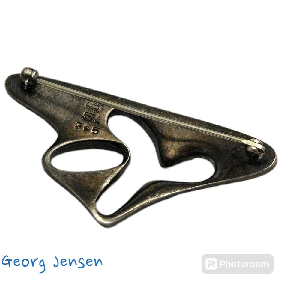 Importante Broche Ameba GEORG JENSEN Plata Esterlina Diseño Henning Koppel  Foto 2 de 4