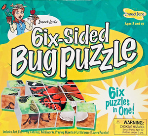 6 Bug Puzzles Insect Lore 16 Plastic Six-Sided Cubes with Instructions