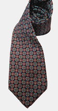 Henry Grethel 100% Silk Made In USA Necktie 59"L x 4"W Navy Burgundy